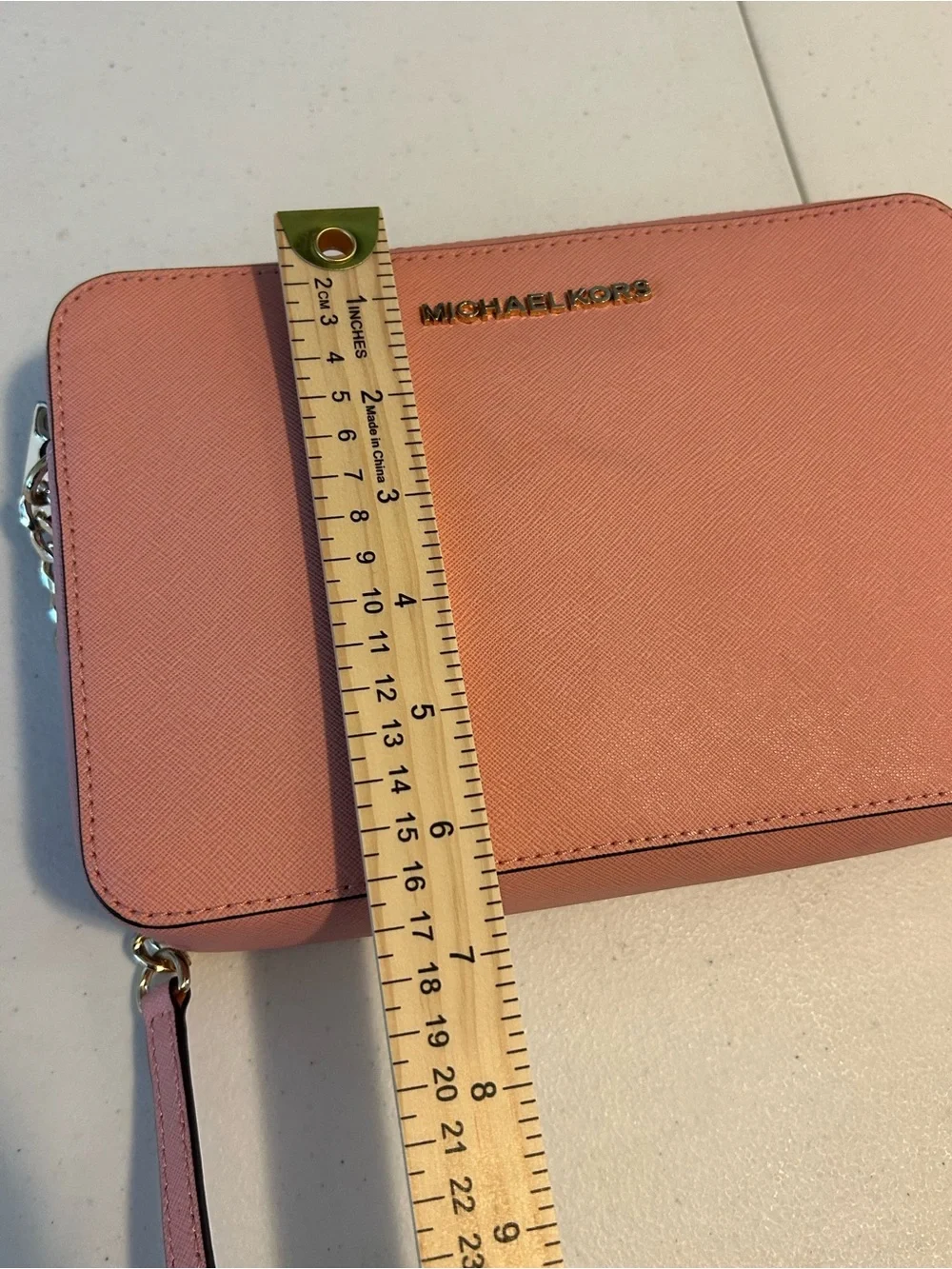 Michael Kors Pink Crossbody Camera Bag with Chain Strap